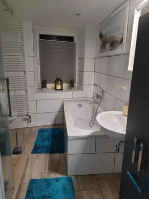 Ein Badezimmer in der Unterkunft Ferienwohnung Langenstein