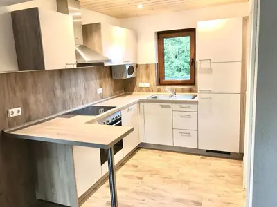 Küche/Küchenzeile in der Unterkunft Ferienhaus Goldstück mit Kamin 2 Bädern & Thermomix