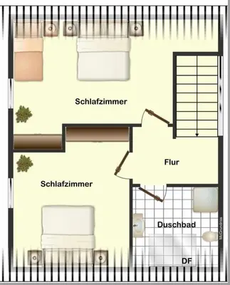 Grundriss der Unterkunft Ferienhaus Goldstück mit Kamin 2 Bädern & Thermomix