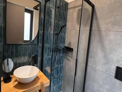 Ein Badezimmer in der Unterkunft modernes Chalet in Hahnenklee