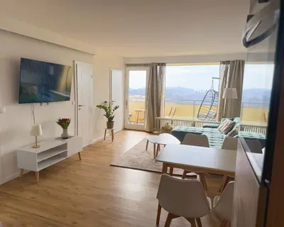 TV/Unterhaltungsangebot in der Unterkunft Apartment Wolfswarte, Panorama, Sauna, Schwimmbad