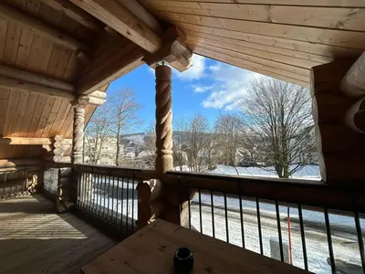 Ein Balkon oder eine Terrasse in der Unterkunft Hahnenkleer Hütte