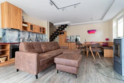 Küche/Küchenzeile in der Unterkunft Ferienwohnung Haus Sonnenschein mit E-Ladesäule