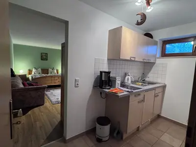 Küche/Küchenzeile in der Unterkunft Ferienwohnung Steinpilz
