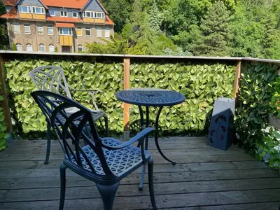 Ein Balkon oder eine Terrasse in der Unterkunft Schlossbergbutze