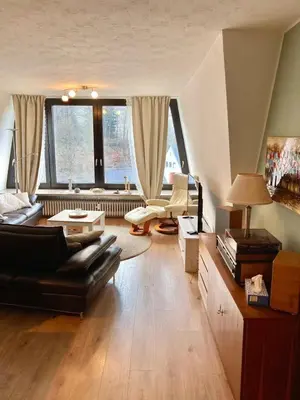 Ein Sitzbereich in der Unterkunft Holiday Home Talblick Zorge
