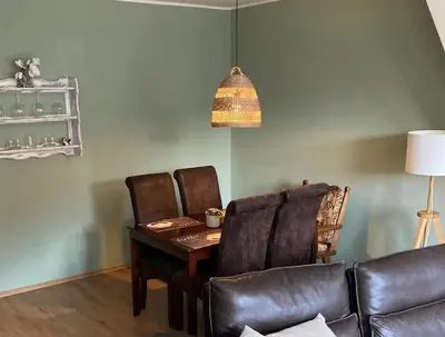 Ein Sitzbereich in der Unterkunft Holiday Home Talblick Zorge