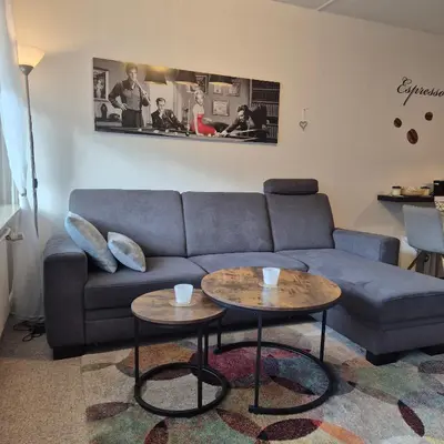 Ein Sitzbereich in der Unterkunft Ferienapartment 
