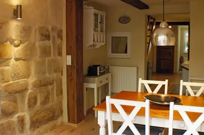 Küche/Küchenzeile in der Unterkunft Ferienhaus Stobenstrasse