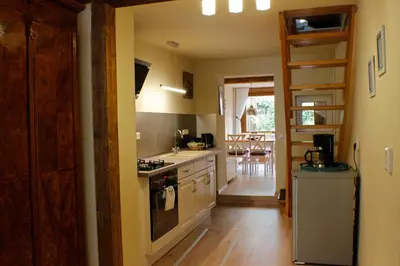 Küche/Küchenzeile in der Unterkunft Ferienhaus Stobenstrasse