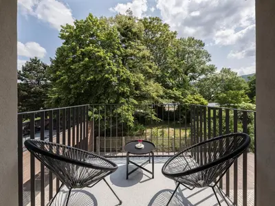 Ein Balkon oder eine Terrasse in der Unterkunft Harztrail Lodge