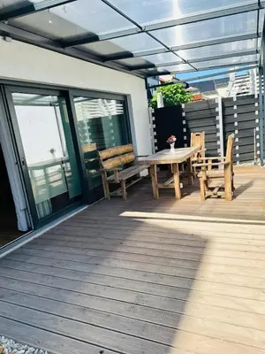 Ein Balkon oder eine Terrasse in der Unterkunft Parkblick