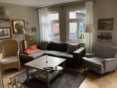 Ein Sitzbereich in der Unterkunft Haus Maxi