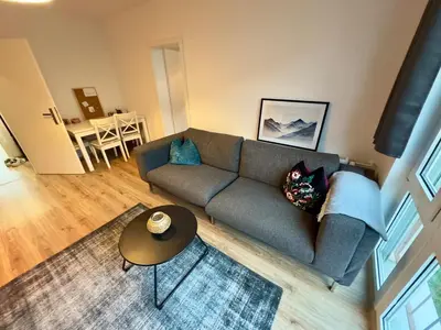 Ein Sitzbereich in der Unterkunft Charming 2-room apartment