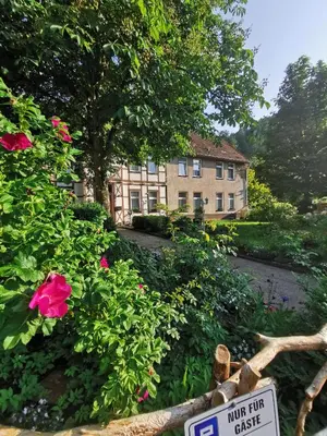 Ein Garten an der Unterkunft Pension im Tal der Stille