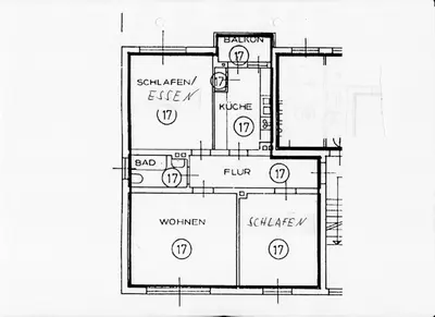 Grundriss der Unterkunft Fewo Amsbergstrasse