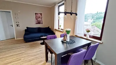 Ein Sitzbereich in der Unterkunft Jessis Harz Appartements
