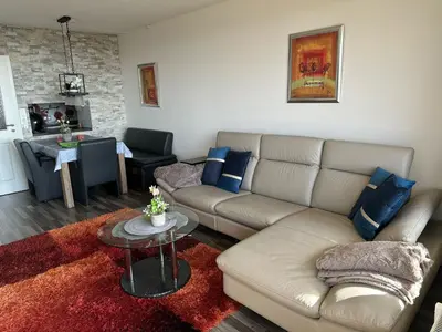 Ein Sitzbereich in der Unterkunft FeWo Insel der Erholung mit Pool & Sauna