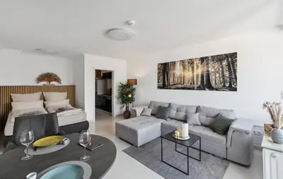 Ein Sitzbereich in der Unterkunft Cozy Apartment In Bad Harzburg
