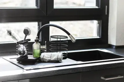 Küche/Küchenzeile in der Unterkunft NEU Inner Light, mit privater Sauna und schnellen Internet, Luxuriöses Ferienhaus im Harz