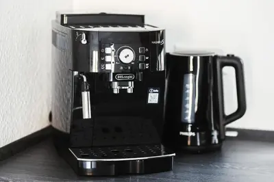 Kaffee-/Teezubehör in der Unterkunft NEU Inner Light, mit privater Sauna und schnellen Internet, Luxuriöses Ferienhaus im Harz
