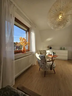 Ein Sitzbereich in der Unterkunft Ferienwohnung Starke