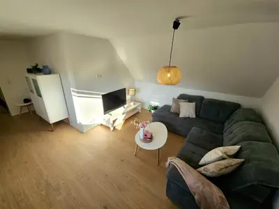 Ein Sitzbereich in der Unterkunft Ferienwohnung Starke
