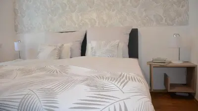 Ein Bett oder Betten in einem Zimmer der Unterkunft Fachwerkhaus im Herzen von Halberstadt
