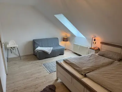 Ein Sitzbereich in der Unterkunft Ferienwohnung Bergzauber Braunlage