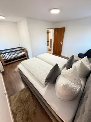 Ein Bett oder Betten in einem Zimmer der Unterkunft Wildpark Perle