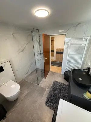 Ein Badezimmer in der Unterkunft Wildpark Perle