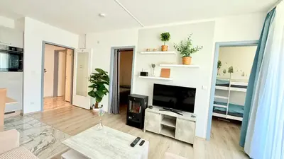 TV/Unterhaltungsangebot in der Unterkunft Family Lodge - familienfreundliches Appartement mit zwei Schlafzimmern im Ferienpark Hahnenklee