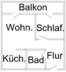 Grundriss der Unterkunft Appartement Scharf