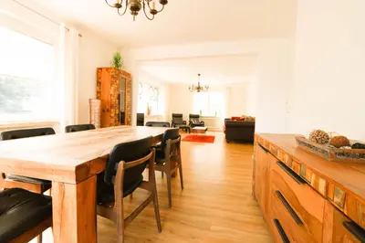 Ein Sitzbereich in der Unterkunft Ferienhaus Blocksberg