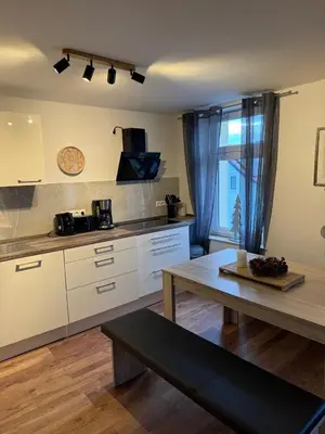 Küche/Küchenzeile in der Unterkunft Ferienwohnung in Thale