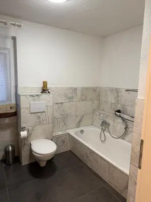 Ein Badezimmer in der Unterkunft Ferienwohnung in Thale