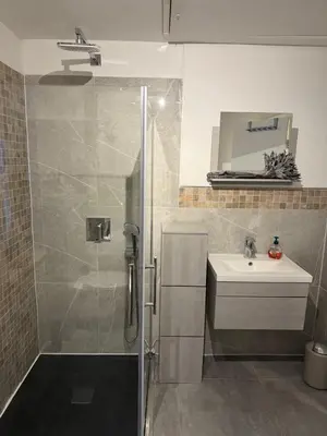 Ein Badezimmer in der Unterkunft Ferienwohnung in Thale