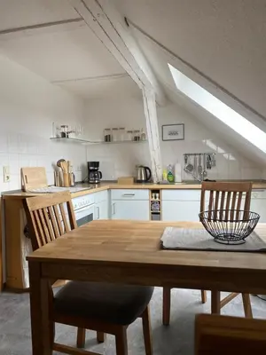 Küche/Küchenzeile in der Unterkunft Ferienwohnung Hof Bernsee