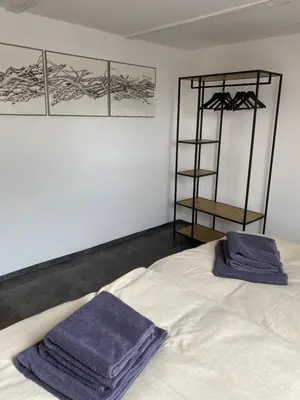 Ein Bett oder Betten in einem Zimmer der Unterkunft Ferienwohnung Hof Bernsee
