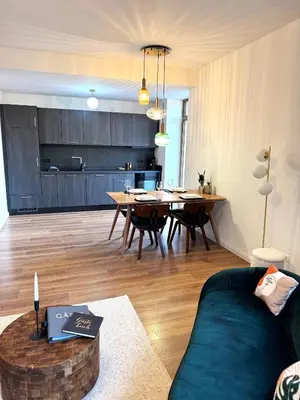 Ein Sitzbereich in der Unterkunft Harz Huus Apartment 