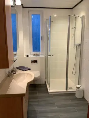 Ein Badezimmer in der Unterkunft Ferienwohnung in der Altstadt mit eigenem Parkplatz