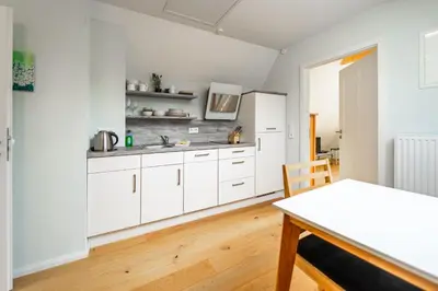 Küche/Küchenzeile in der Unterkunft Forsthaus Wohnung 3 2 Pers Charme & Ausblick