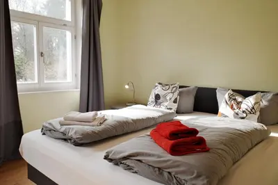 Ein Bett oder Betten in einem Zimmer der Unterkunft Forsthaus Wegenerskopf 10 Pers Natur & Ruhe