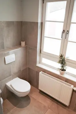 Ein Badezimmer in der Unterkunft Forsthaus Wohnung 1 6 Pers Kamin & Waldluft