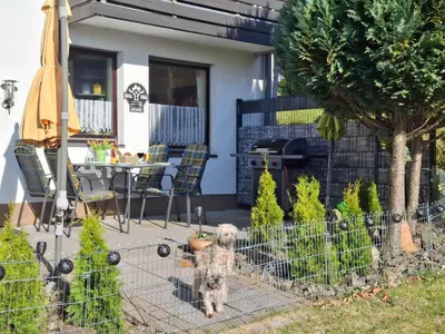 Haustiere von Gästen der Unterkunft FeWo Harzer Bergwind Sankt Andreasberg, 1 Hund bis 30Kg willkommen, große eingezäunte Terrasse mit Gasgrill