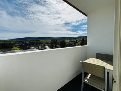 Ein Balkon oder eine Terrasse in der Unterkunft FeWo Sunrise im Ferienpark Altenau
