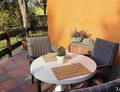 Ein Sitzbereich in der Unterkunft Ferienhaus Petra