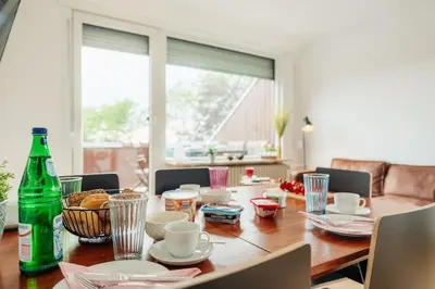 Ein Sitzbereich in der Unterkunft Ferienwohnung Jederzeit - Balkon, WLan