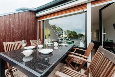 Ein Sitzbereich in der Unterkunft Ferienwohnung Jederzeit - Balkon, WLan