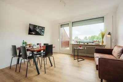 Ein Sitzbereich in der Unterkunft Ferienwohnung Jederzeit - Balkon, WLan